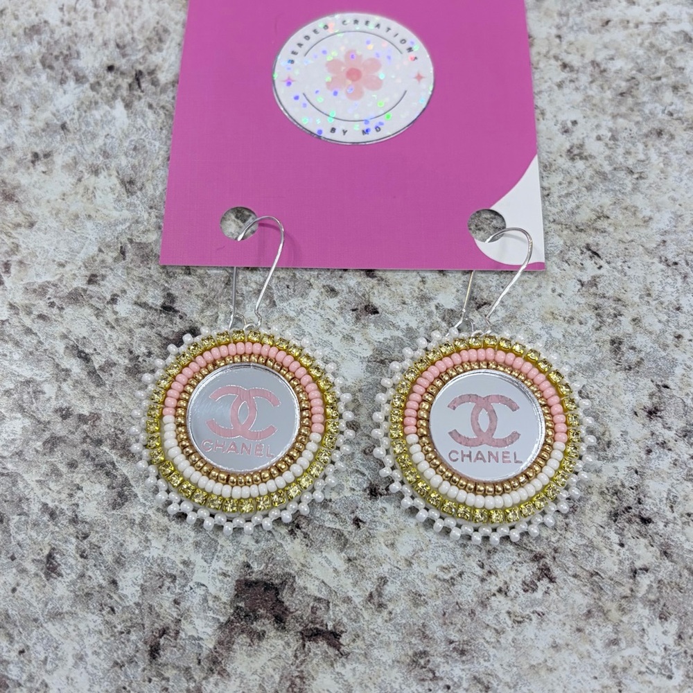 Handmade Beaded Statement Earrings